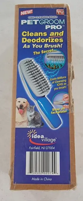 754502020744 IDEA VILLAGE Pet Groom Pro Ionic Brush Cleans Tv