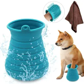 700961414310 IDEPET Dog Paw Cleaner Cup Towel Pet Washer Fo
