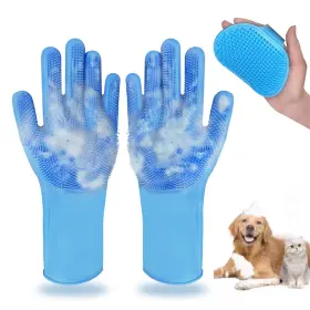 CW3001 IDQQUQQ Dog Washing Gloves Bath Brush Pet Shower Set