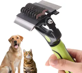 Inc. Pspk-gt01-grdc-gn 3-in-1 Dog Grooming Brush Undercoat Rake Deshedding Tool And Comb For Dogs Ca