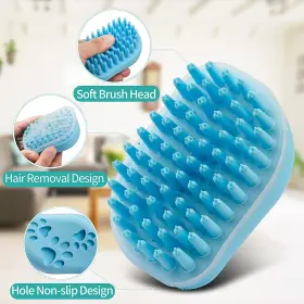 313046312373 ISWAYSTORE Dog Bath Brush Silicone Pet Shampoo #3