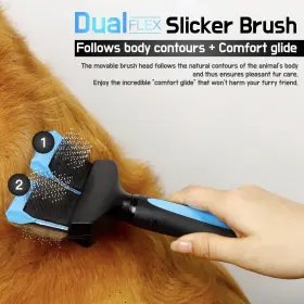 PB01 ITOLEEVE Dual Flex Slicker Brush Dog Gentle Tool #2