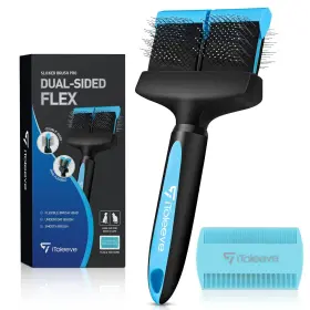 PB01 ITOLEEVE Dual Flex Slicker Brush Dog Gentle Tool