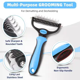 729257869597 JASWELL Pet Tool Undercoat Rake Dogs Cats Safe #2