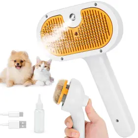 713612191591 JAWADE Pet Steam Brush Cats Dogs Spray Hair Comb