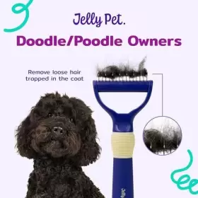 755003502494 JELLY PET Double Deshedding Rake Dogs Tool #2