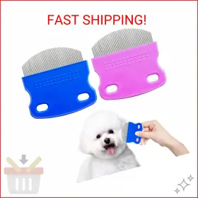 Jigfew 797541905115 2 Pack Professional Eye Comb For Pets Stainless Steel Tear Stain Remover Flea Li