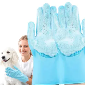 Jhyst JINHUIYUAN Pet Gloves Dog Washing Silicone Bathing Sham