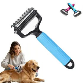 Jkbmylw 313052618629 Acssart Pet Grooming Brush Double Sided Undercoat Rake And Dematting Comb For Do