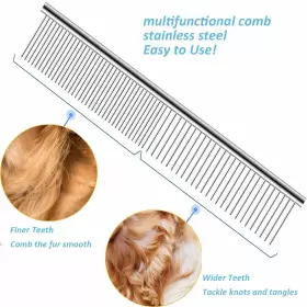 797241414320 JOUMOSWK Pet Dog Cat Steel Comb Space #2