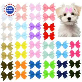 0370-1 JUCCPUL Dog Hair Bows Clips Apparel Puppy