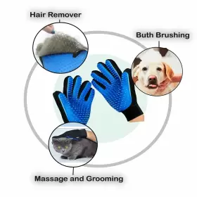 763961413882 KAVAVE Pet Gloves Gentle Brush Shedding Hair #2
