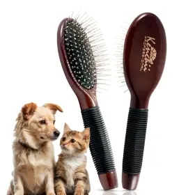 313105336388 KENCHII Pet Pin Brush Dogs Cats Solid Wood