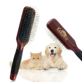 636947539350 KENCHII Pet Pin Brush Solid Wood Slip Oblong