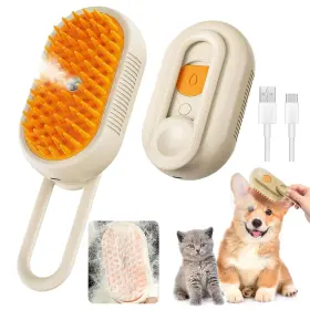 Cat-steam-brush KEOSHIGA Shedding Rechargeable Pet Brushes