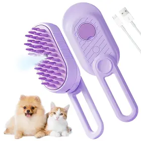 Cat-steam-brush KEOSHIGA Shedding Rechargeable Pet Brushes