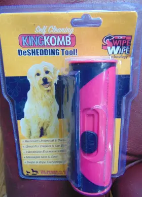 693313105403 KING KOMB Deshedding Tool Dogs Cats Horses Pink