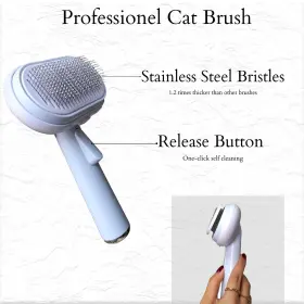 198168792414 KIR Cat Brush Release Comb Heads Pet Hair #2