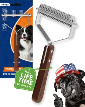 744110171228 KIZO ESLO Dog Brush Shedding Blade Dematting Pet