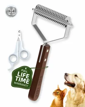 760701446117 KIZO ESLO Dog Brush Shedding Blade Dematting Pet