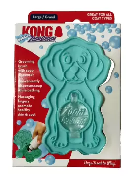 R0823 KONG Zoomgroom Bubbles Dog Brush Soap Dispenser