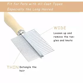 748521368437 KOOFULL Dog Cat Pet Comb Double Brush Loosening #2