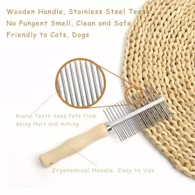 748521368437 KOOFULL Dog Cat Pet Comb Double Brush Loosening #3