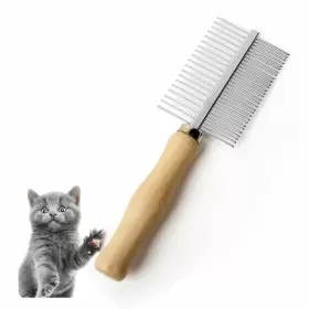 748521368437 KOOFULL Dog Cat Pet Comb Double Brush Loosening