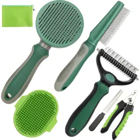 744110074826 KUEIOX Pet Deshedding Brush Set Undercoat Rake
