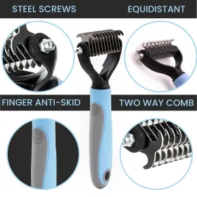 197644042852 KWEST ESSENTIALS Pet Brush Shedding Comb Tool Si #2