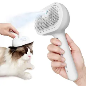 NRC017-WHITE L-W BROS Cat Steam Brush Shedding Cleaning Hair