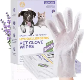 LG-DG01 LEAGIM Pet Cleaning Glove Bathing Wipes Dogs Cats