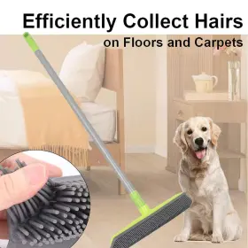 821906537052 LJXZXMY Rubber Broom Carpet Rake Pet Hair Squ #2
