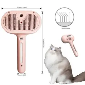 P11889 MANJITEC Cat Steam Brush Steamy Dog Release Pink #2