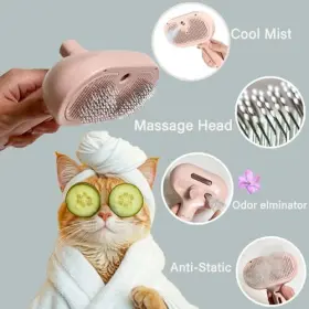 P11889 MANJITEC Cat Steam Brush Steamy Dog Release Pink #3