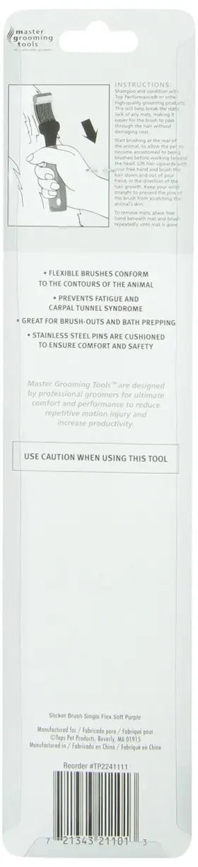 721343211013 MASTER GROOMING TOOLS Single Pet Slicker Brush #3