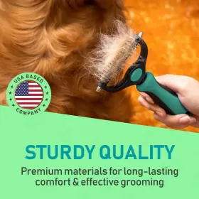 196852643448 MAXPOWER PLANET Pet Brush Double Shedding Rake #3