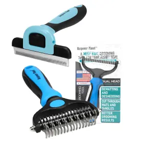 313104461425 MAXPOWER PLANET Dog Rake Deshedding Tool Double
