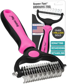 Collier-a MAXPOWER PLANET Hair Brush Double Shedding Pink