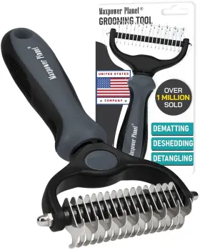 Comoya MAXPOWER PLANET Pet Brush Double Undercoat Rake