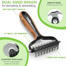 B092DFF7B9 MAXPOWER PLANET Pet Brush Dog Undercoat Rake Comb