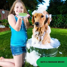 763231050472 METOPETS Rubber Dog Bath Massage Brush Cat Wash #2