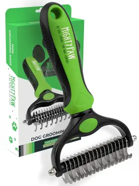 850007686895 MIGHTY PAW Dog Brush Dual Comb Round