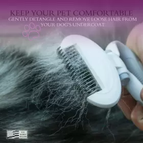 840145818043 MIMU Dog Deshedding Brush Handle Comb Shedding #2