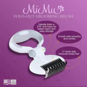 840145818043 MIMU Dog Deshedding Brush Handle Comb Shedding #3