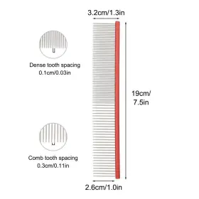 760606722033 MIOYOOW Dog Comb Removes Knots Steel Pet Rounde #2