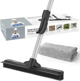 B08HN63XK9 MR.SIGA Pet Hair Removal Rubber Broom Squeegee