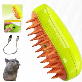 XE-U7UG-GREEN MTLSYCFT Cat Steam Brush Steamy Tool Hair Comb