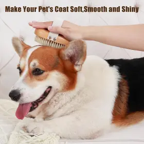 744110732566 MYSELECT Boar Bristle Pet Palm Brush Haired Dogs #3