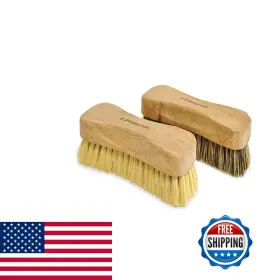 Naturolic B0b5s51r64 All-natural Wooden Scrub Brush Set Handle Tampico And Palmyra